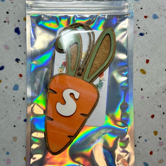 Pop of Whimsy by Gigi Other - Easter Carrot Ornament with Initial